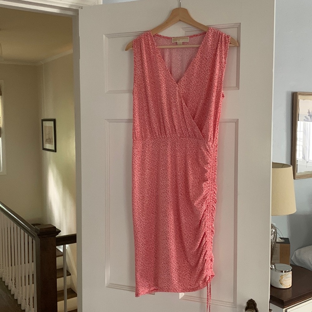 NWOT Michael Kors Patterned V-Neck Dress, Size M